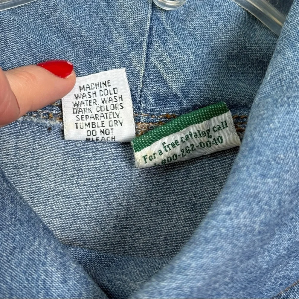 Vintage 90s Denim Maxi Dress Size Small Long Sleeve Coldwater Creek - Picture 8 of 10